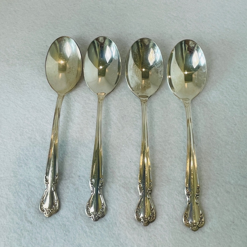 Rogers  Bro Silverplate Tablepoons Set of 4 Daybreak Pattern Vintage IS 6 inch